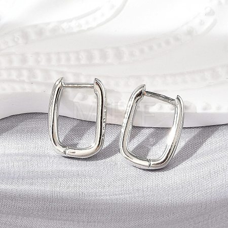 Brass Huggie Hoop Earrings LS-EJEW-L234-61-P-1