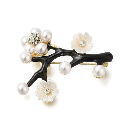 Flower Alloy Crystal Rhinestone Brooch JEWB-Q002-06G-1