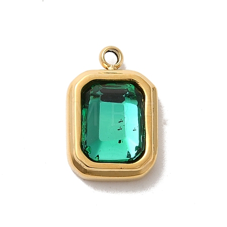 304 Stainless Steel Glass Pendants STAS-L022-062G-04-1