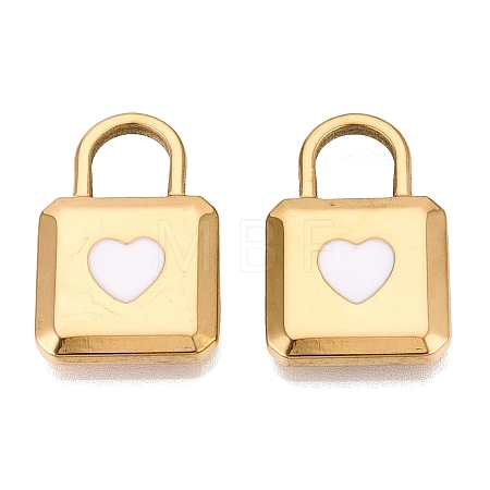 303 Stainless Steel Enamel Pendants STAS-Q110-38G-02-1