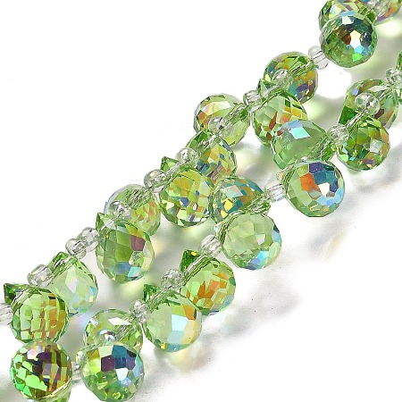 Electroplate Glass Beads Strands X-EGLA-D030-17E-1