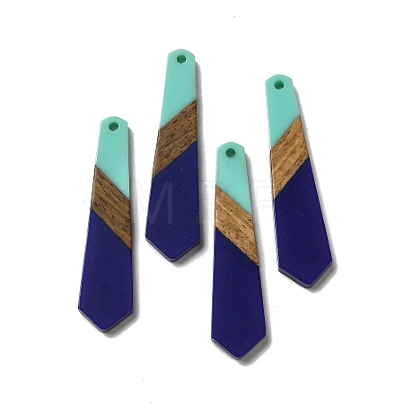 Opaque Resin & Walnut Wood Pendants RESI-D060-B-04-1