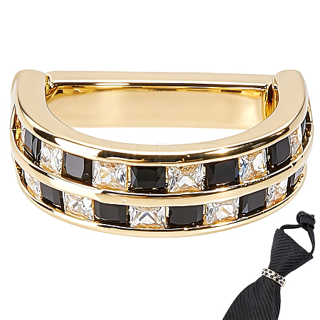 Alloy Pave Black Cubic Zirconia Men's Tie Clips FIND-WH20043-070G-1