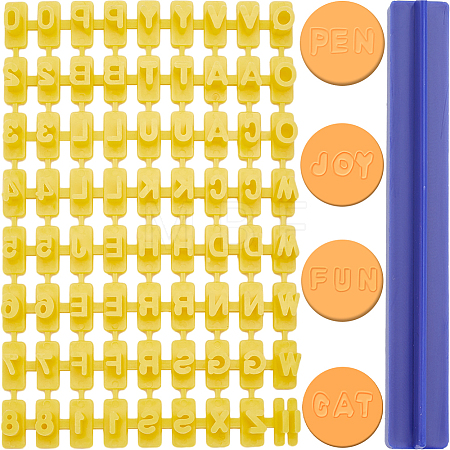 PP Plastic Letter A~Z Cookie Impress Embosser Cutter AJEW-WH0504-24-1