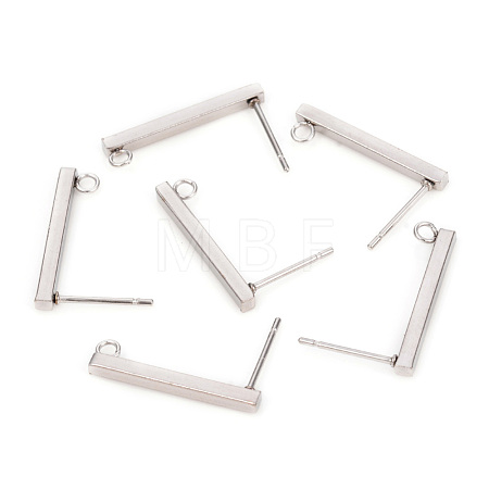 Non-Tarnish 304 Stainless Steel Stud Earring Findings STAS-L244-14B-P-1