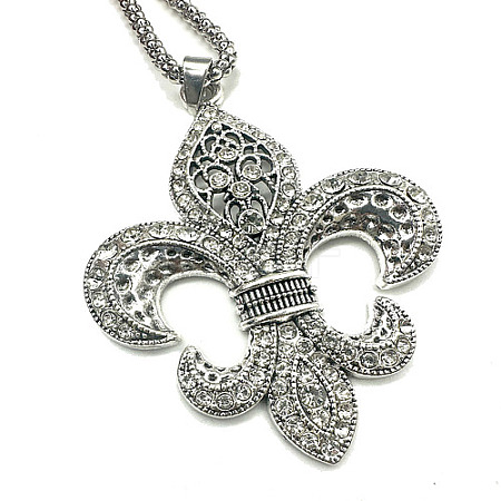 Tibetan Style Alloy Rhinestone Pendant Necklaces for Women Men RH2699-1-1
