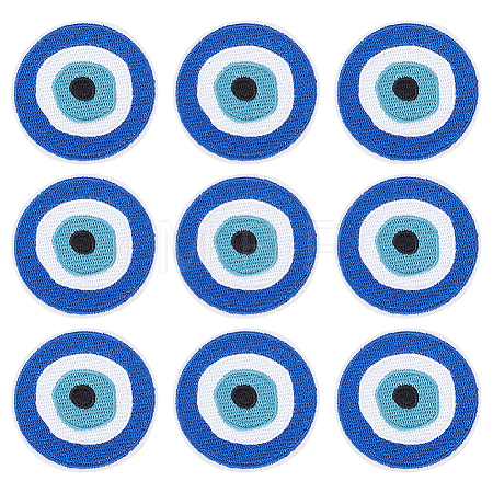 Evil Eye Pattern Cloth Computerized Embroidery Iron On/Sew On Patches PATC-WH0011-14-1