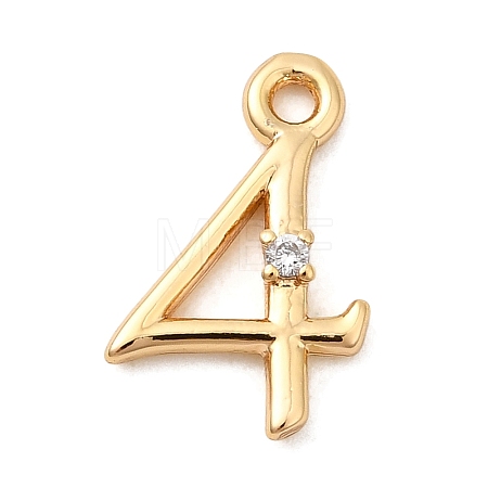 Brass Micro Pave Cubic Zirconia Charms KK-P340-24G-04-1