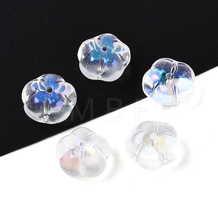 Electroplate Transparent Glass Flower Beads GLAA-T030-04-01-1