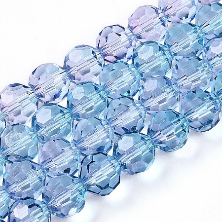 Baking Paint Transparent Glass Beads Strands LS-DGLA-A035-T10mm-A06-1