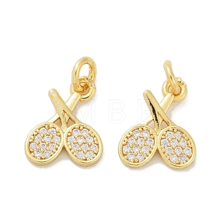 Brass Micro Pave Cubic Zirconia Pendants KK-U073-08G-1
