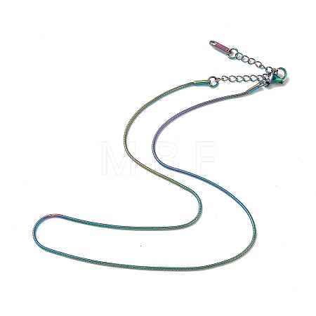 Ion Plating(IP) 304 Stainless Steel Round Snake Chain Necklace for Men Women NJEW-K245-016D-1