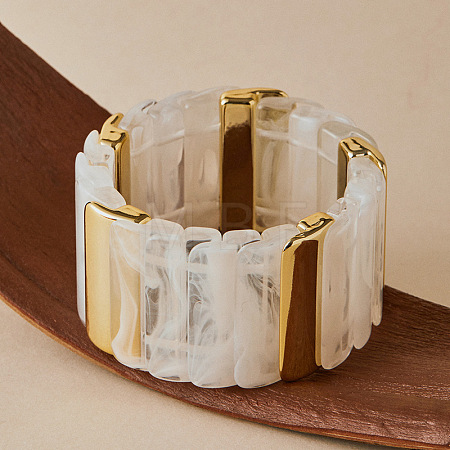 Boho Acrylic Tile Stretch Bracelets WG79D38-01-1