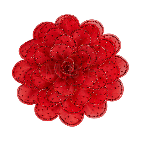 Polyester Flower Brooches JEWB-WH0020-130B-1