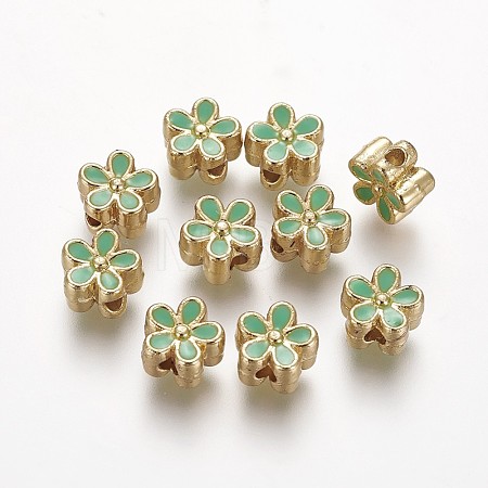 Brass Enamel Beads KK-L179-05A-1