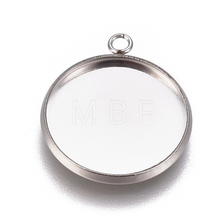 Non-Tarnish 304 Stainless Steel Pendant Cabochon Settings STAS-G127-13-16mm-P-1