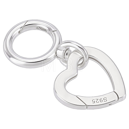 2Pcs 2 Styles 925 Sterling Silver Spring Gate Rings STER-ME0001-59-1