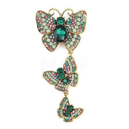 Alloy Rhinestone Lapel Pin Brooches JEWB-B042-03C-1
