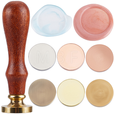 6Pcs 6 Styles Blank Wax Seal Brass Stamp Heads KK-CP0001-02-1