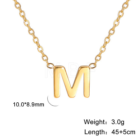 201 Stainless Steel Initial Pendant Necklaces FS-WG78A3B-13-1