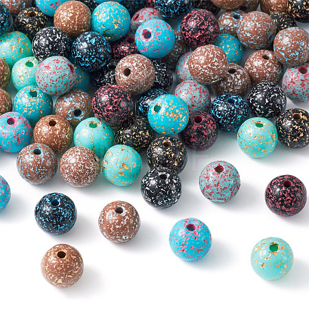 110PCS 10Colors Opaque Acrylic Beads OACR-TA0002-52-1