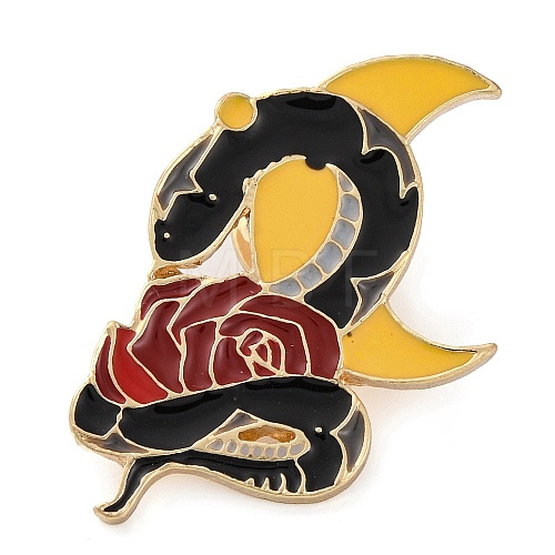 Gothic Black Snake Enamel Pins JEWB-S024-03A-1