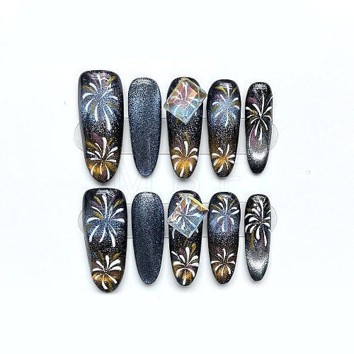 Fireworks Pattern Plastic False Nail Tips PW-WG4005E-02-1