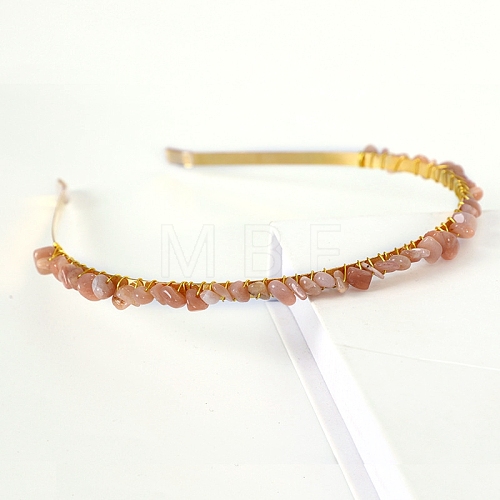 Natural Sunstone Hair Bands PW-WGC1C33-30-1