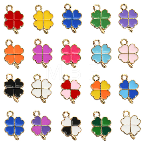 90Pcs 18 Colors Alloy Enamel Pendants ENAM-CJ0003-33-1