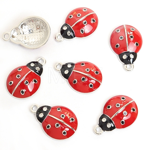 Alloy Red Enamel Pendants PW-WG00A26-01-1