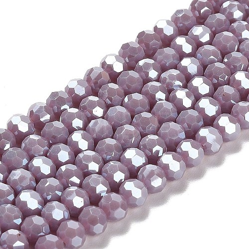 Electroplate Opaque Glass Beads Strands EGLA-A035-P6mm-A11-1