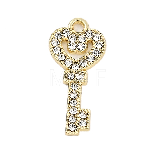 Rack Plating Alloy Micro Pave Rhinestone Pendants FIND-K020-07G-1