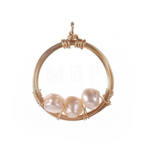 Natural Cultured Freshwater Pearl Pendants X-PALLOY-JF00390-1