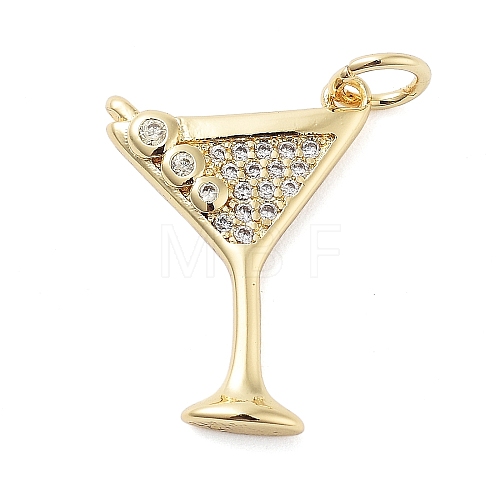 Rack Plating Brass Micro Pave Cubic Zirconia Pendants X-KK-NH0003-02G-1