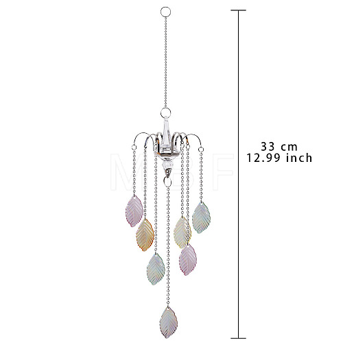 Glass Leaf Pendant Decoration PW-WG37022-06-1