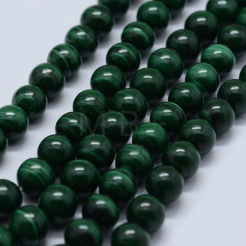 Natural Malachite Beads Strands G-F571-27A2-8mm-1