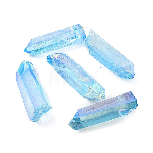 Dyed Nuggets Natural Electroplated Crystal Pendants G-A144-10E-1