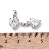 Valentine's Day Brass Micro Pave Clear Cubic Zirconia Charms KK-K360-24P-3