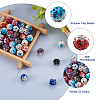 64Pcs 8 Colors Two-Tone Handmade Polymer Clay Disco Ball Beads RB-SW0001-01-13