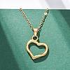 Hollow Heart 304 Stainless Steel Pendant Necklaces NJEW-H059-16G-3