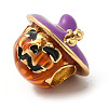 Halloween Brass Enamel European Beads X1-KK-A203-04B-G-2