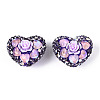 Heart Shape Polymer Clay Pave Rhinestone Beads RB-T018-03A-1