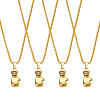 4Pcs Alloy Boxing Gloves Pendant Necklaces NJEW-UN0001-63AG-1