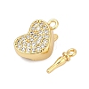 Brass Micro Pave Clear Cubic Zirconia Box Clasps KK-P291-44G-2