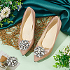 4Pcs Flower Alloy with Glass Rhinestone Shoe Buckle Clips AJEW-FG0003-64D-4
