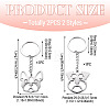 2Pcs 2 Styles 201 Stainless Steel Keychains KEYC-TAD0001-15C-3