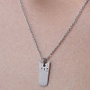 201 Stainless Steel Cat Shape Pendant Necklace NJEW-OY001-21-1