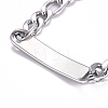304 Stainless Steel Figaro Chain ID Bracelets BJEW-G631-03P-3