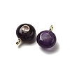 Natural Amethyst Flat Round Pendants G-H318-01G-A-05-2