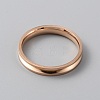 Titanium Steel Grooved Finger Ring Settings RJEW-WH0012-11G-2